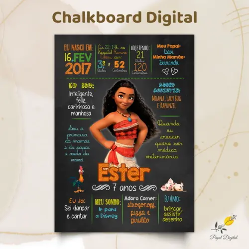 Chalkboard Digital Moana Modelo 1