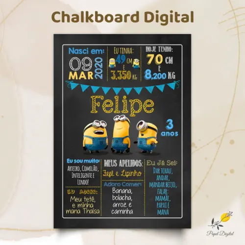 Chalkboard Digital Minions Modelo 1