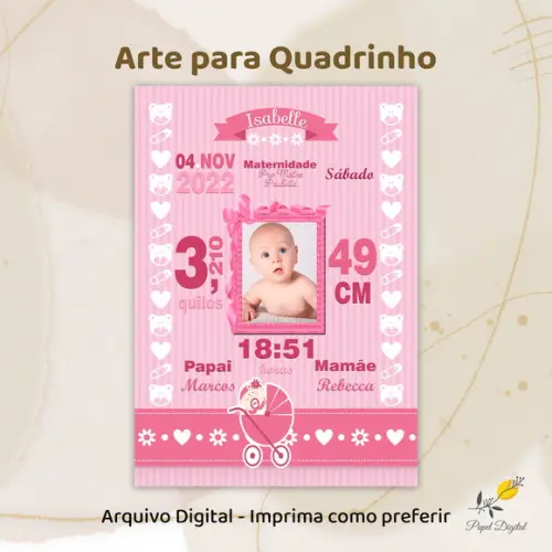 Arte Informações do Bebê Modelo 4
