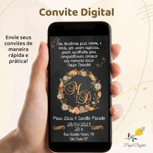 Convite Digital Noivado Modelo 1