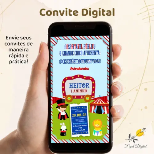 Convite Digital Circo Modelo 1