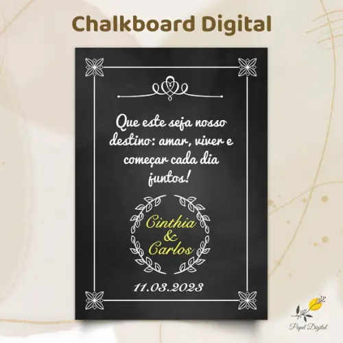Chalkboard Digital Casamento Modelo 6