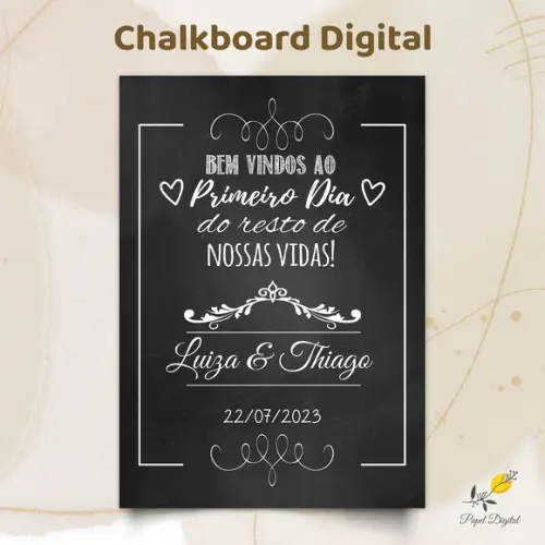 Chalkboard Digital Casamento Modelo 2