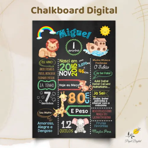 Chalkboard Digital Arca de Noé Modelo 1
