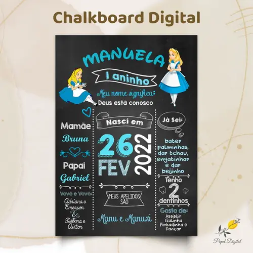 Chalkboard Digital Alice Modelo 1