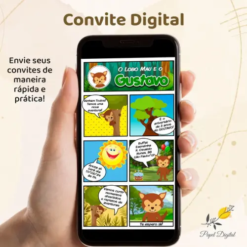 Convite Digital Lobo Mau Modelo 1