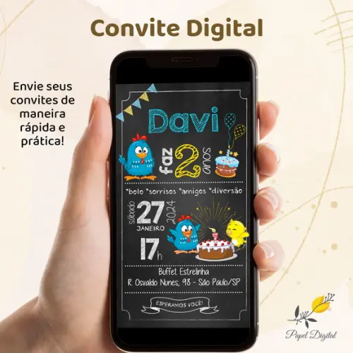 Convite Digital Galinha Pintadinha Modelo 2
