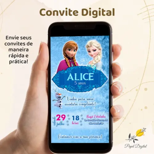 Convite Digital Frozen Modelo 1