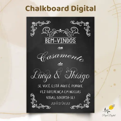 Chalkboard Digital Casamento Modelo 1