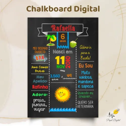 Chalkboard Digital Praia Modelo 1