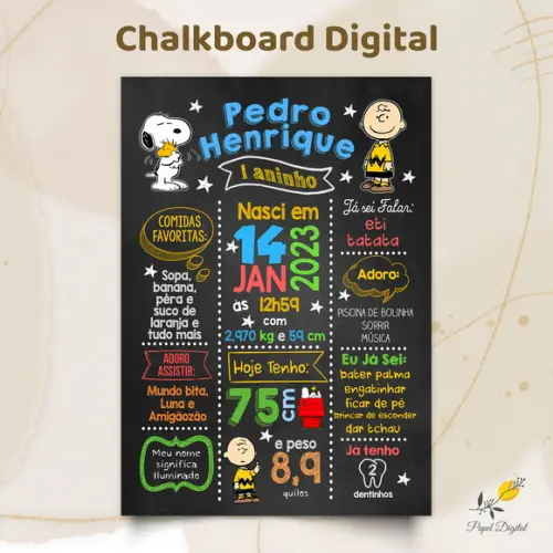 Chalkboard Digital Snoopy Modelo 1