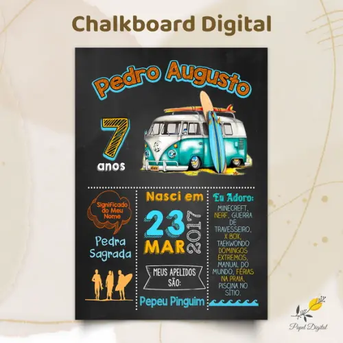 Chalkboard Digital Praia Modelo 2
