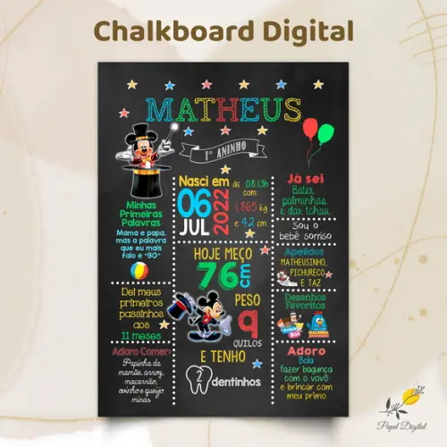 Chalkboard Digital Mickey Modelo 9