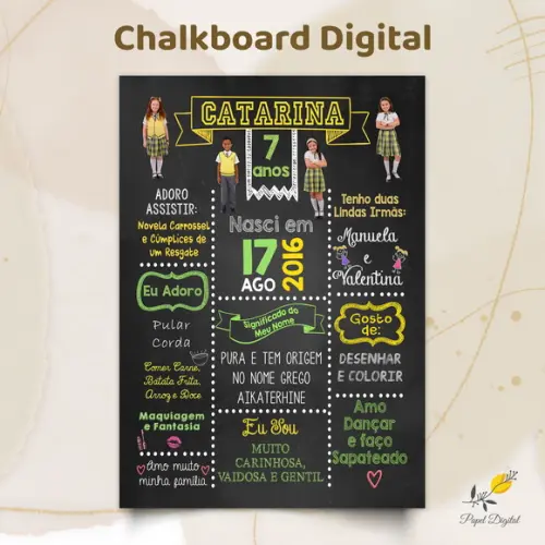 Chalkboard Digital Carrossel Modelo 2
