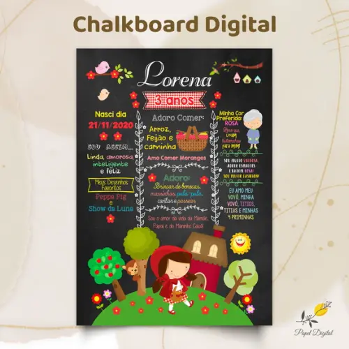 Chalkboard Digital Chapeuzinho