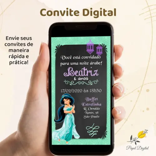 Convite Digital Jasmine Modelo 1