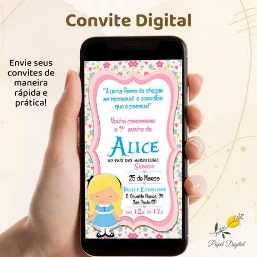 Convite Digital Alice Modelo 2
