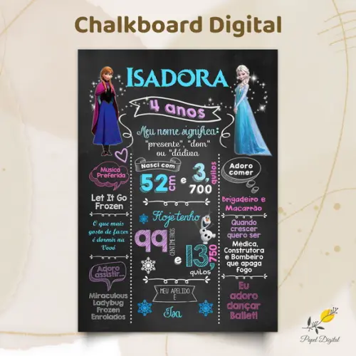 Chalkboard Digital Frozen Modelo 1