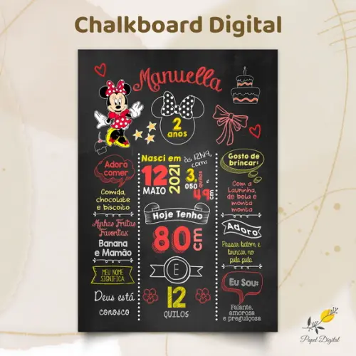 Chalkboard Digital Minnie Modelo 2