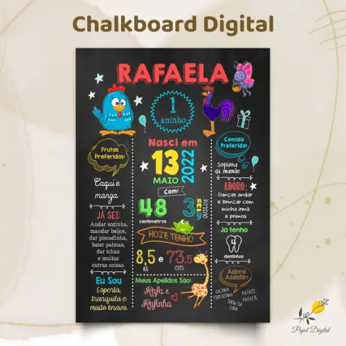 Chalkboard Digital Galinha Pintadinha Modelo 1