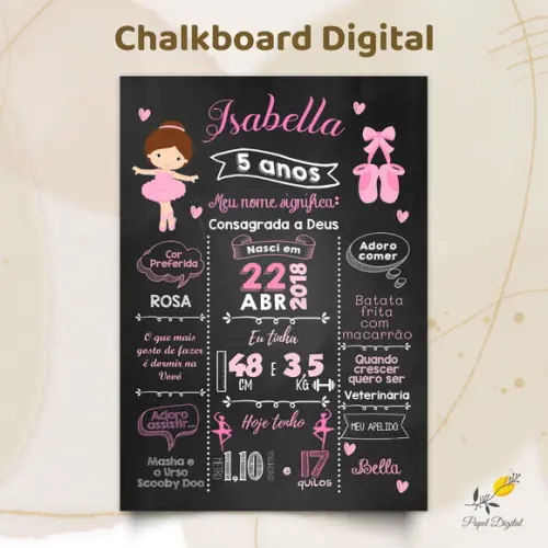Chalkboard Digital Bailarina Modelo 1