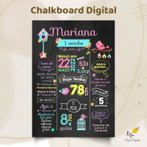 Chalkboard Digital Jardim Modelo 1