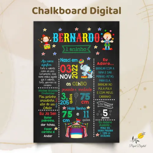 Chalkboard Digital Circo Modelo 1