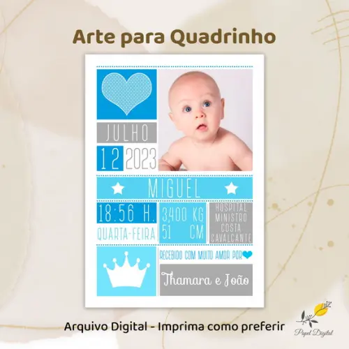 Arte Informações do Bebê Modelo 2