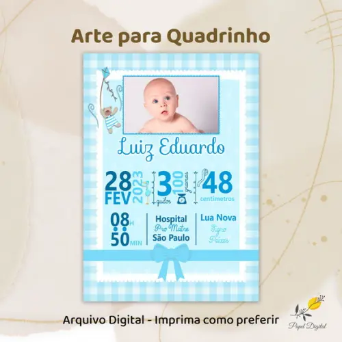 Arte Informações do Bebê Modelo 1