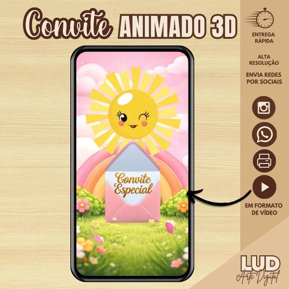 Convite Animado 3d com Mascotinho - Primeira Volta ao Sol