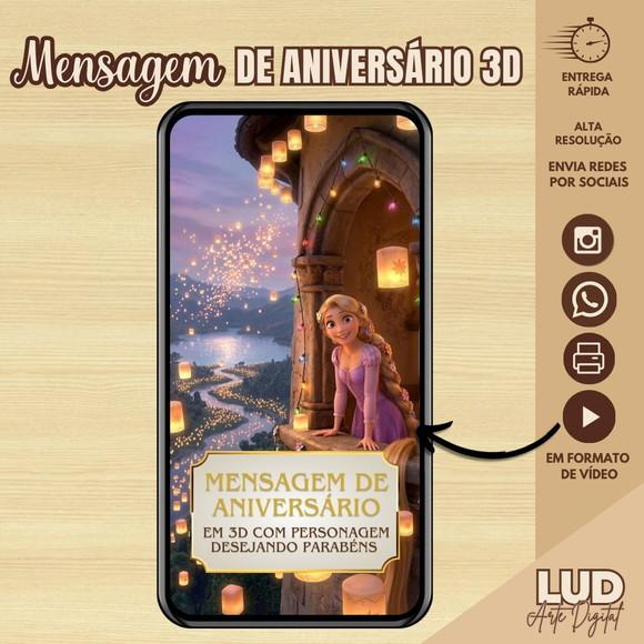 Video Mensagem Desejando Parabéns 3d - Rapunzel