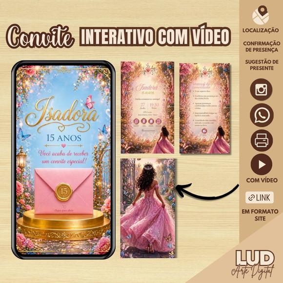 Convite 15 Anos Interativo com Vídeo Jardim Encantado