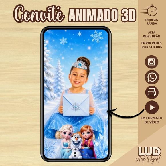 Convite Animado 3d Frozen