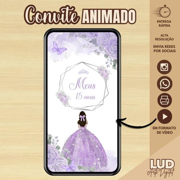 Convite Animado 15 Anos Borboletas Lilás