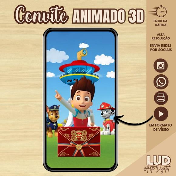 Convite Animado 3d Patrulha Canina