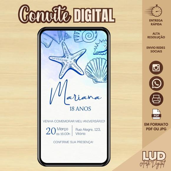 Convite Digital Adulto Fundo do Mar