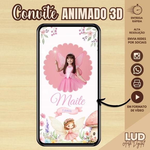 Convite Animado 3d Jardim das Fadas/ Bosque das Fadas