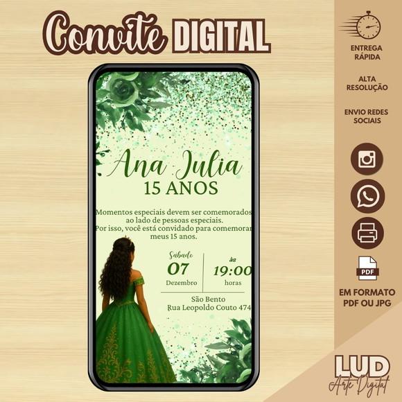 Convite Digital 15 Anos Verde
