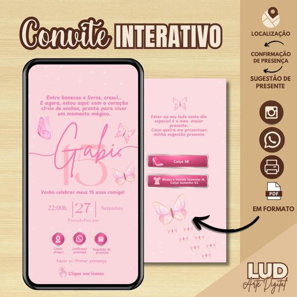 Convite Interativo 15 Anos Rosa