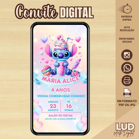 Convite Digital Stitch Confeitaria