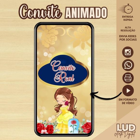 Convite Animado Bela e a Fera