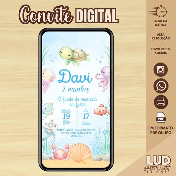 Convite Digital Fundo do Mar