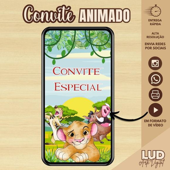 Convite Animado Rei Leão