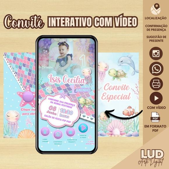 Convite Envelope Interativo com Vídeo Fundo do Mar