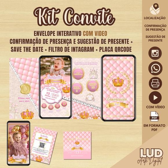Kit Convite Interativo com Video Realeza + Filtro e Outros