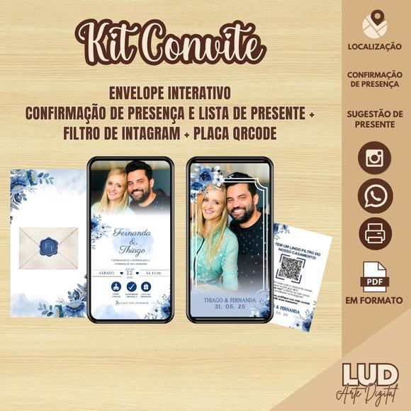 Kit Convite Interativo + Filtro/casamento Azuk