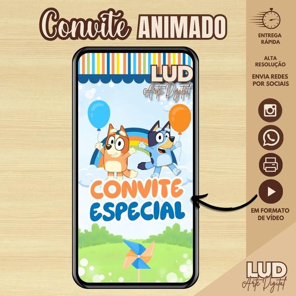 Convite Animado Bluey