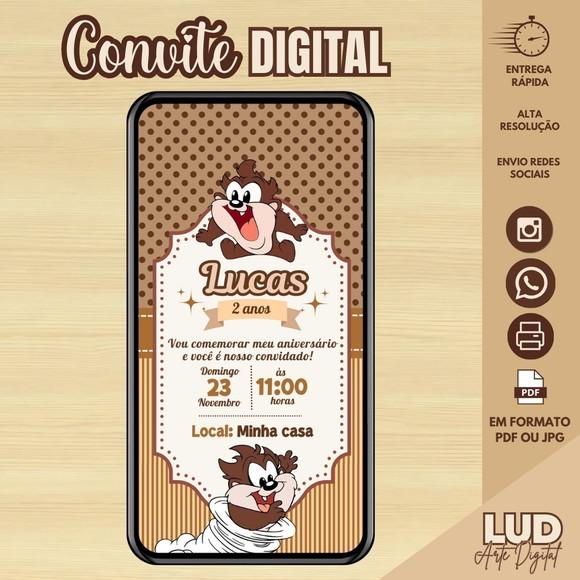 Convite Digital Taz Baby Looney Tunes