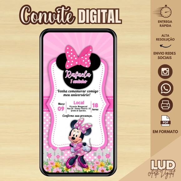 Convite Digital Minnie Rosa