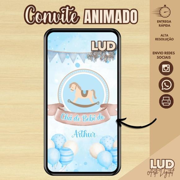 Convite Animado Chá de Fralda/bebê Cavalinho